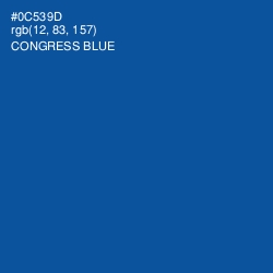 #0C539D - Congress Blue Color Image